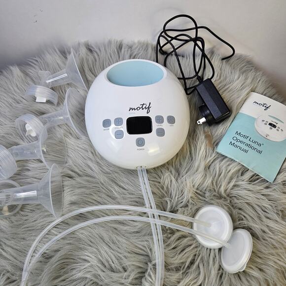 Motif Luna Double Electric Breast Pump Set 24mm 28mm Flange Manual Power Adapter - Picture 1 of 6